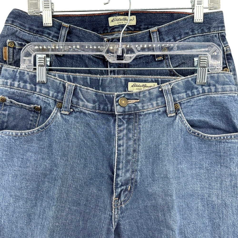 VTG Eddie Bauer (SET of 2) Straight Leg High Rise 100% Cotton Jeans Bundle SZ 12
